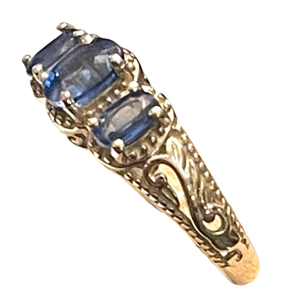 Stunning DJOY sapphire sterling silver ornate 925 ring high quality design - Picture 7 of 11